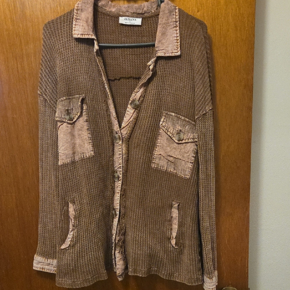 Zenana Outfitters Chocolate Shacket